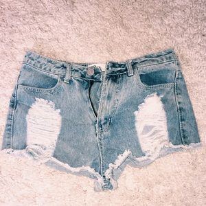 distressed denim cut offs